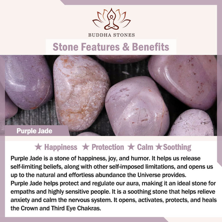 Buddha Stones Purple Jade Happiness Protection Bracelet Bangle - image 4