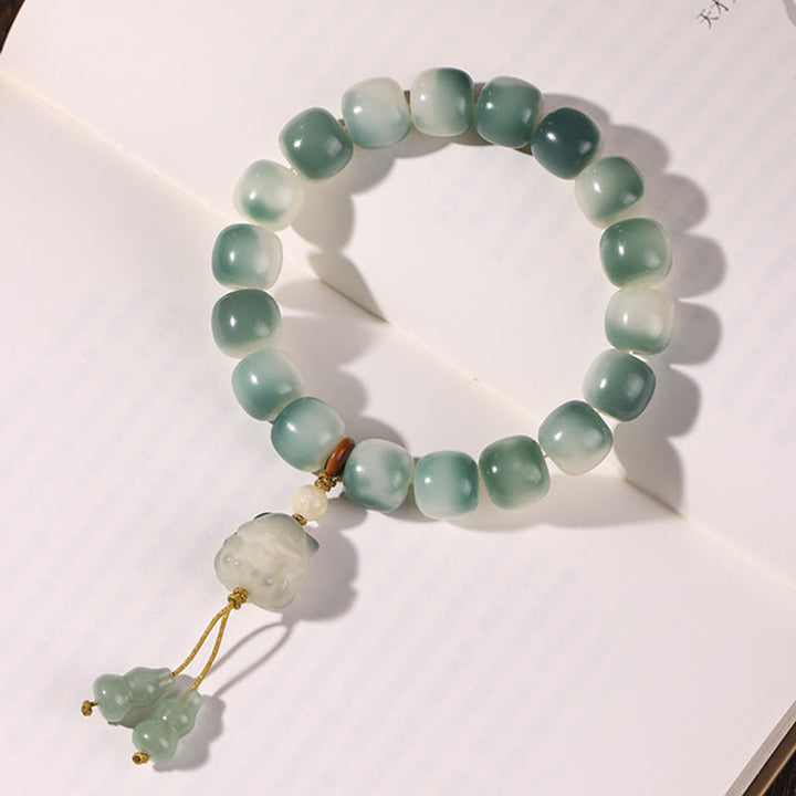 Buddha Stones Gradient Bodhi Seed Nine Tailed Fox Cat Paw Claw Pine Cone Peace Bracelet - image 6