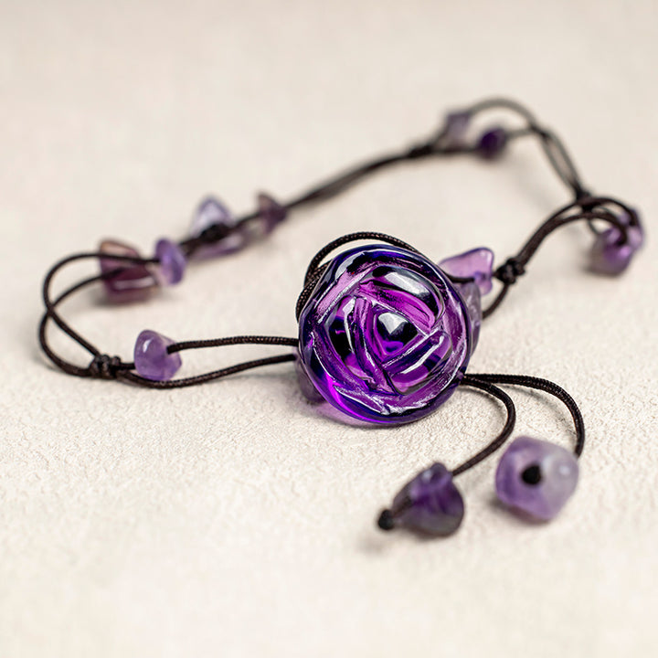 Buddha Stones Amethyst Pink Crystal Green Aventurine Rose Inner Peace Healing Anklet - image 5