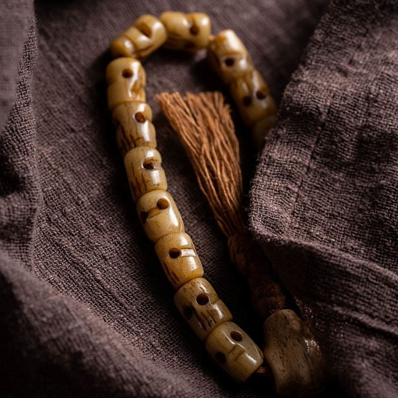 Buddha Stones Tibetan Yak Bone The Lord Of The Corpse Forest Keep Away Evil Spirits Bracelet