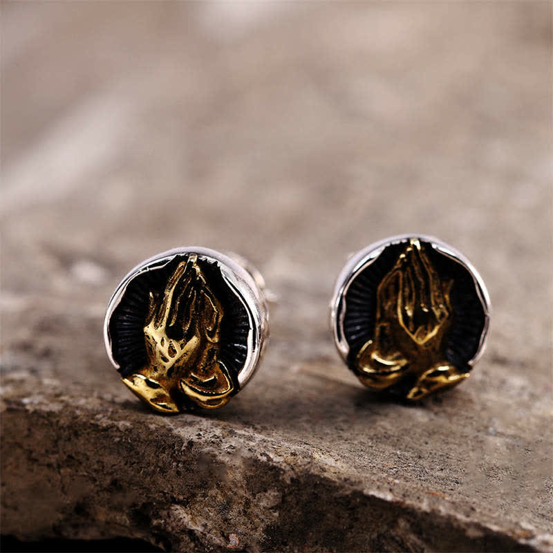 925 Sterling Silver Namaste Equality Stud Earrings - image 7