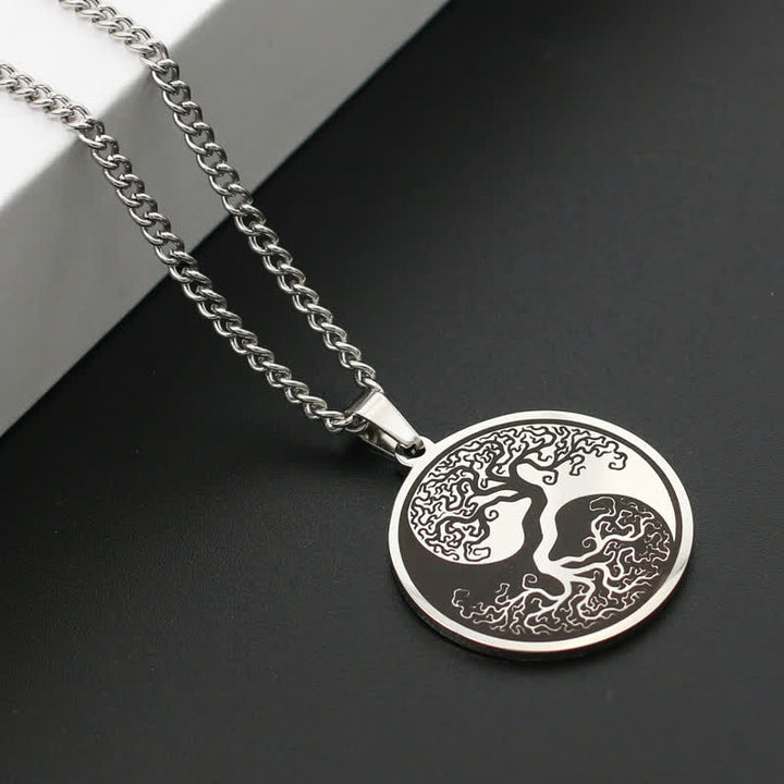 Buddha Stones The Tree of Life Titanium Steel Connection Necklace Pendant - image 6