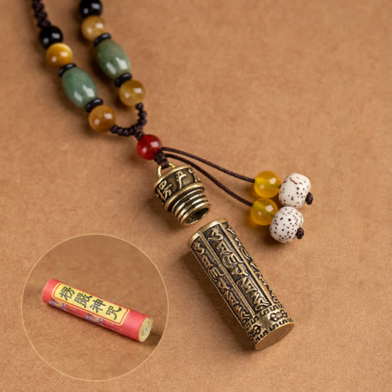 Buddhastoneshop Tibet Om Mani Padme Hum Agate Shurangama Sutra Protection Necklace Pendant - image 16