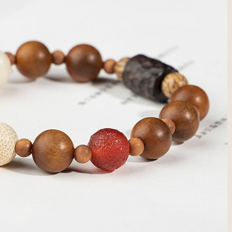 Buddha Stones Lightning Strike Wood Bodhi Seed Cat Paw Claw Auspiciousness Protection Tassel Bracelet - image 5