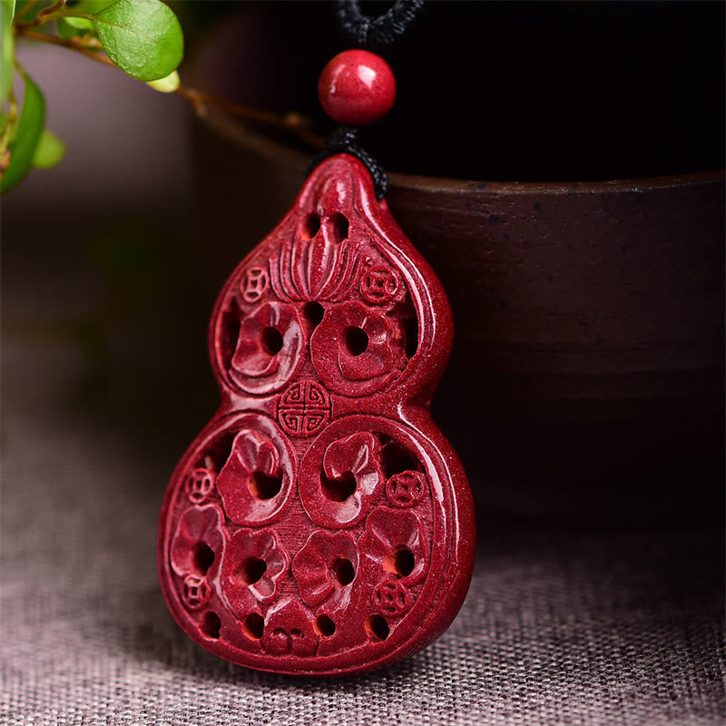 Buddha Stones Laughing Buddha Yin Yang Chinese Zodiac Gourd Natural Cinnabar Blessing Necklace Pendant - image 23
