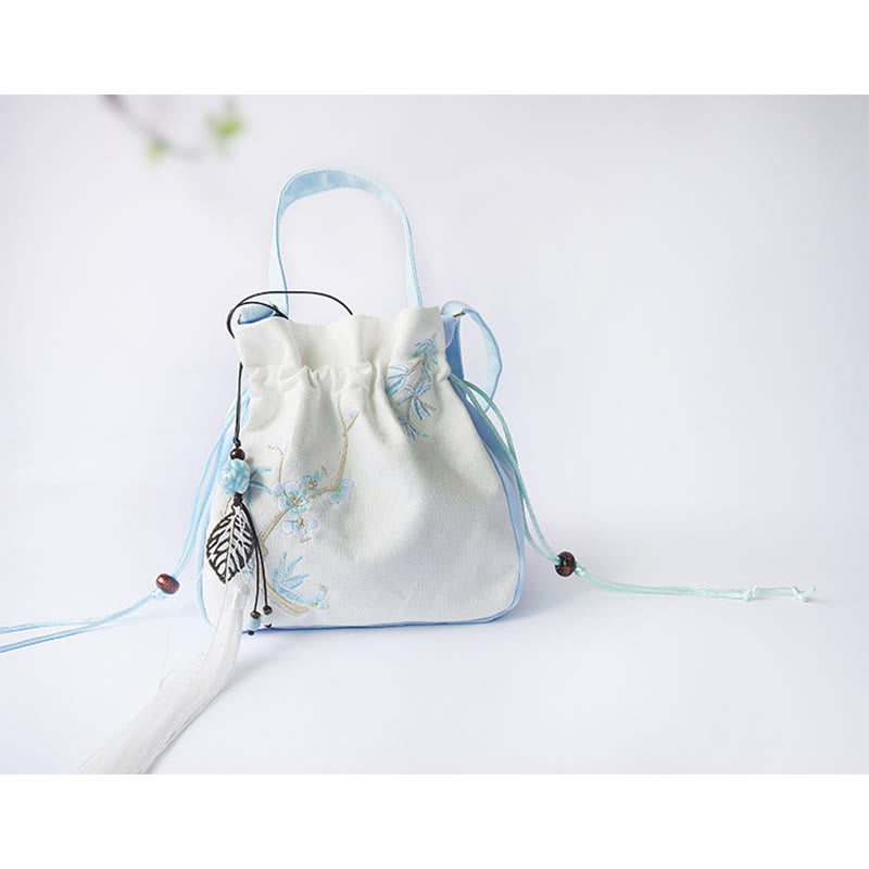 Buddha Stones Handmade Embroidered Flowers Canvas Tote Shoulder Bag Handbag - image 30