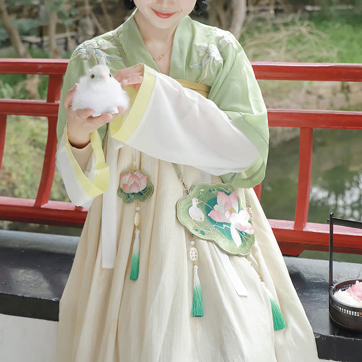 Buddha Stones Luck Embroidery Lotus Koi Fish Rabbit Flower Hanfu Bag Crossbody Bag Shoulder Bag - image 13