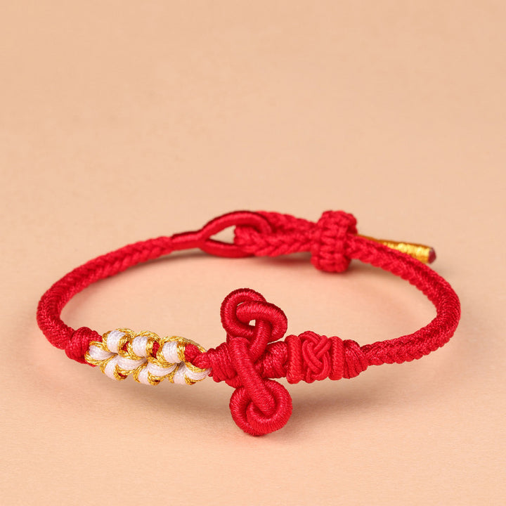 Buddha Stones Handmade Wenchang Knot Luck Strength Braided Rope Bracelet