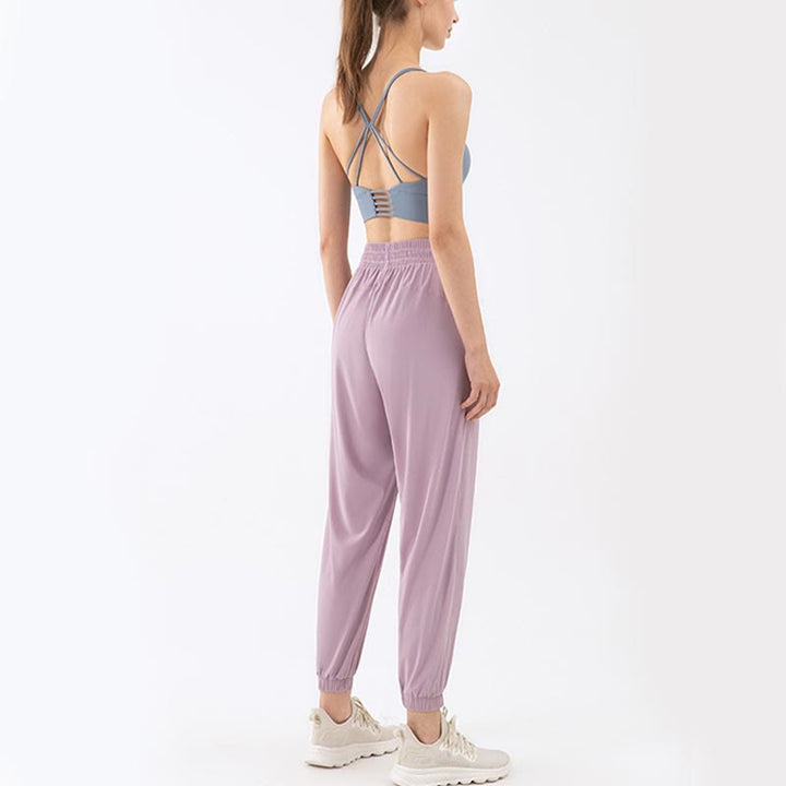 Buddha Stones Solid Color Loose Yoga Sports Track Pants With Pockets