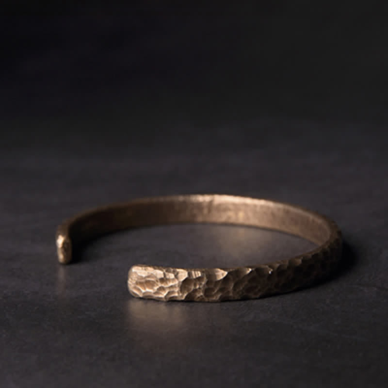 Buddha Stones Simple Design Copper Wealth Cuff Bracelet - image 9