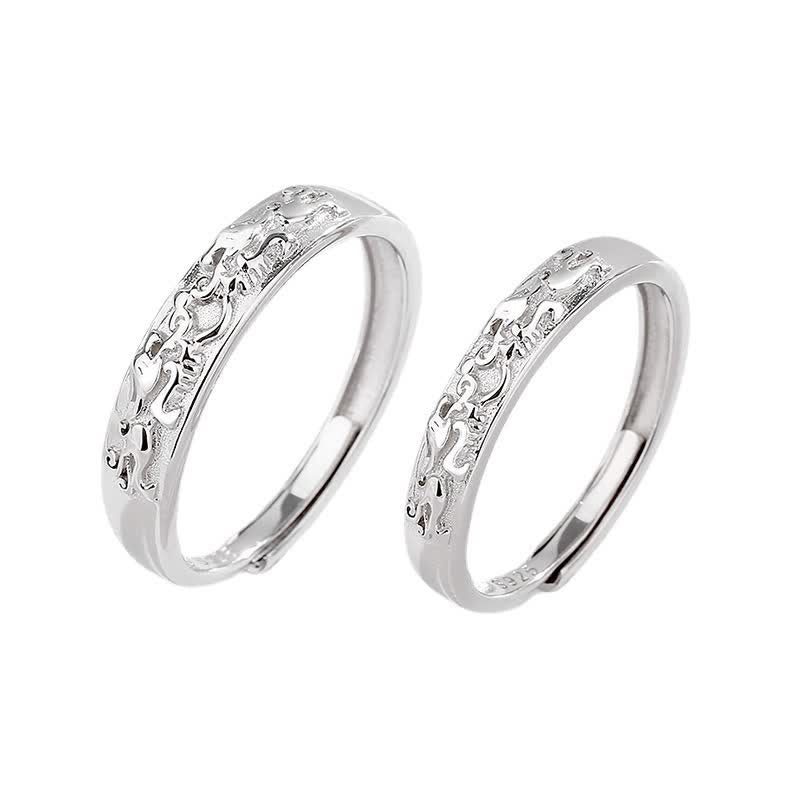 Buddha Stones 925 Sterling Silver PiXiu Balance Adjustable Couple Ring - image 9