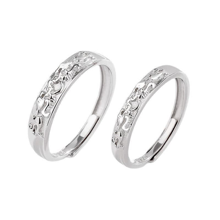 Buddha Stones 925 Sterling Silver PiXiu Balance Adjustable Couple Ring - image 9