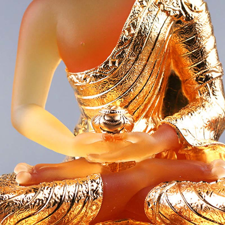 Buddha Stones Buddha Handmade Figurine Liuli Art Piece Serenity Statue Home Offering Decoration - image 6