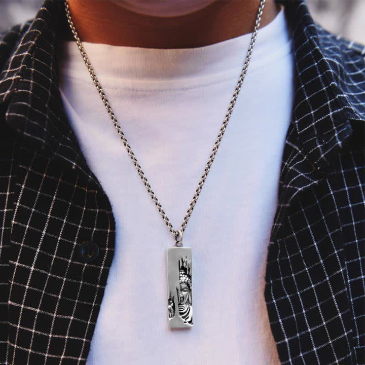 Buddha Stones Tathagata Buddha Strength Protection Amulet Lucky Vintage Style Pendant Necklace - image 5