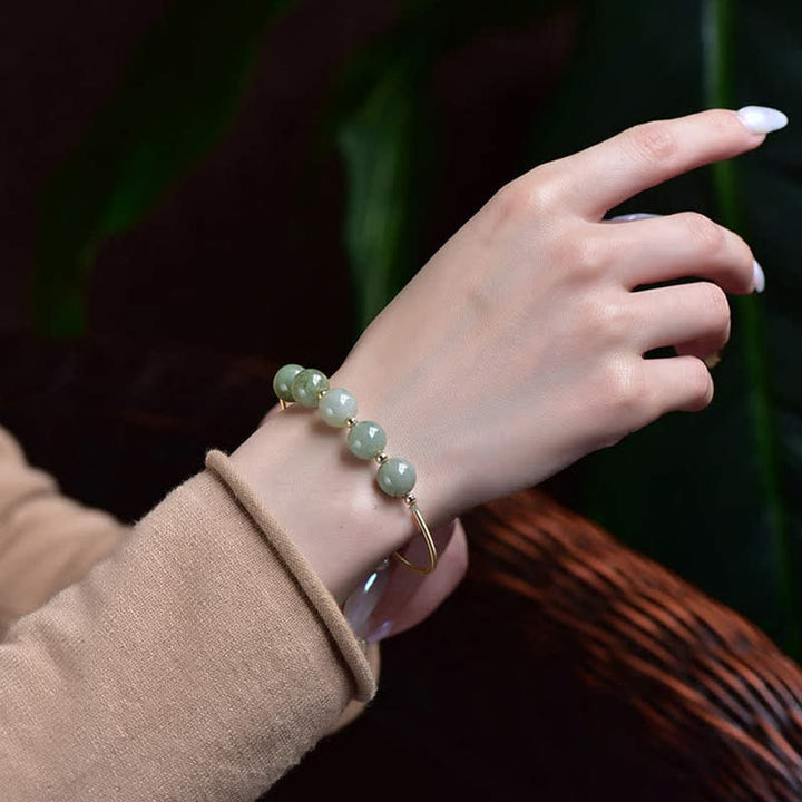 Buddha Stones Jade Abundance Luck Blessing Bracelet Bangle - image 3