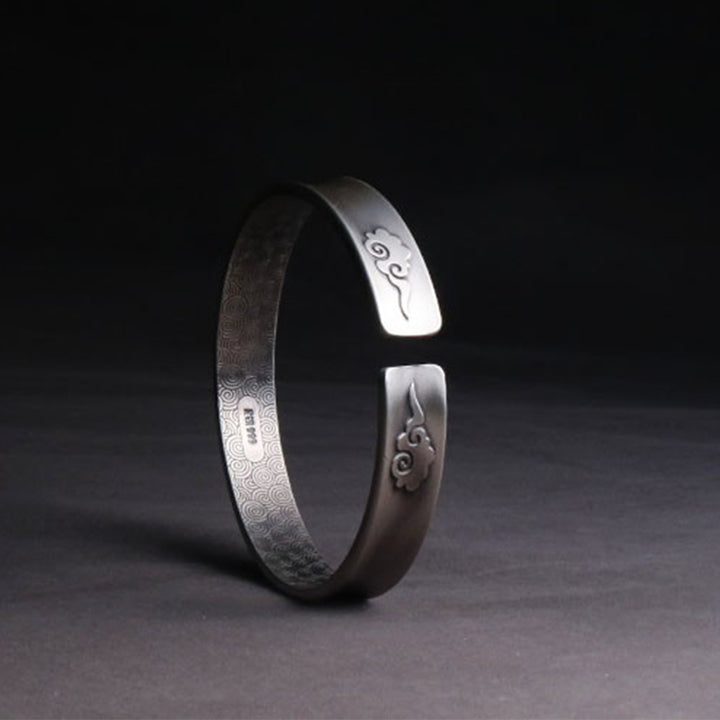 999 Sterling Silver Yin Yang Auspicious Clouds Balance Harmony Bracelet - image 3