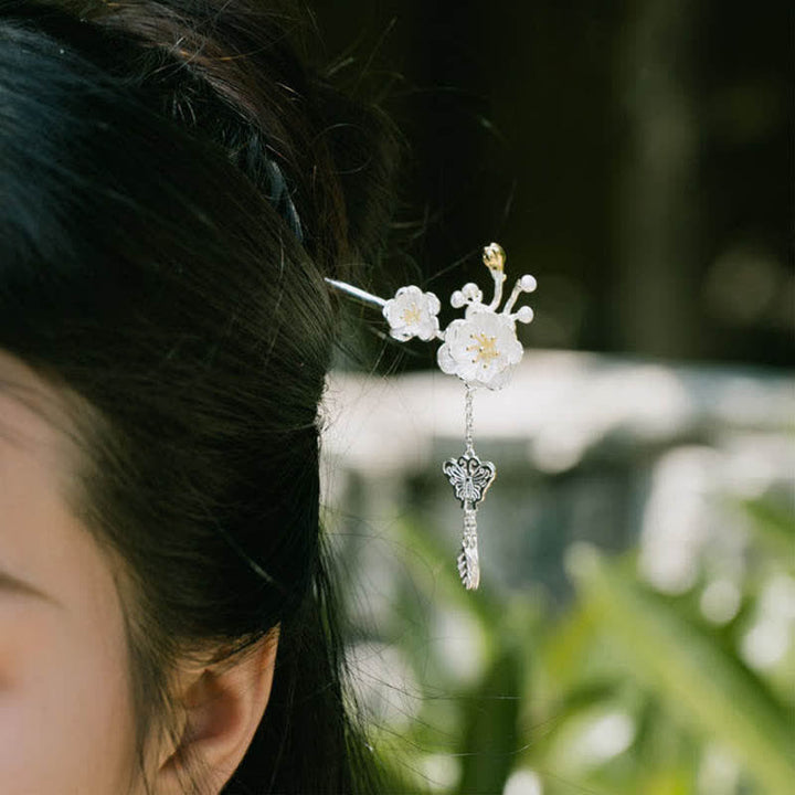 Plum Blossom Butterfly Love Freedom Tassel Hairpin - image 3