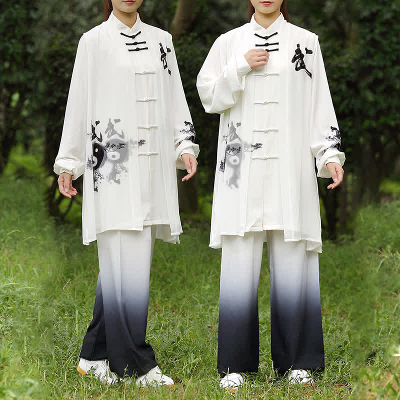 3Pcs Yin Yang Tree Tai Chi Spiritual Zen Practice Meditation Prayer Uniform Unisex Clothing Set - image 4