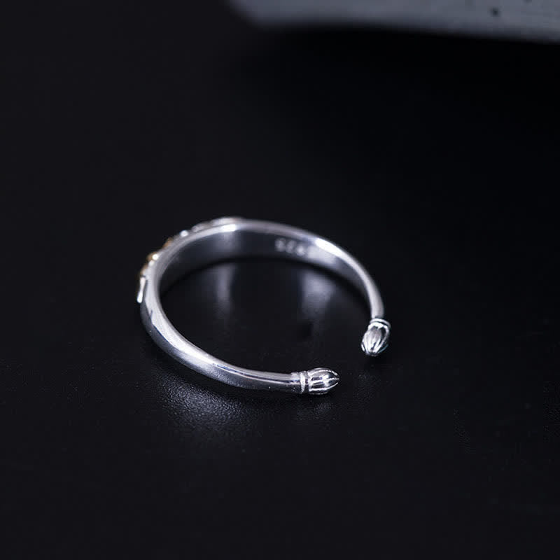 Buddha Stones 925 Sterling Silver Lotus Flower New Beginning Ring - image 5