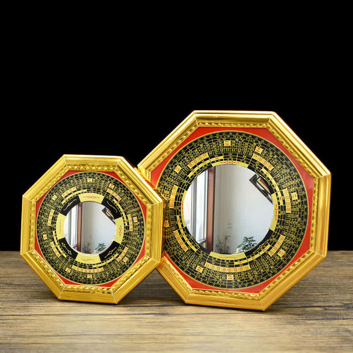 Feng Shui Bagua Map Five-Emperor Coins Gourd Balance Living Room Energy Map Mirror - image 7
