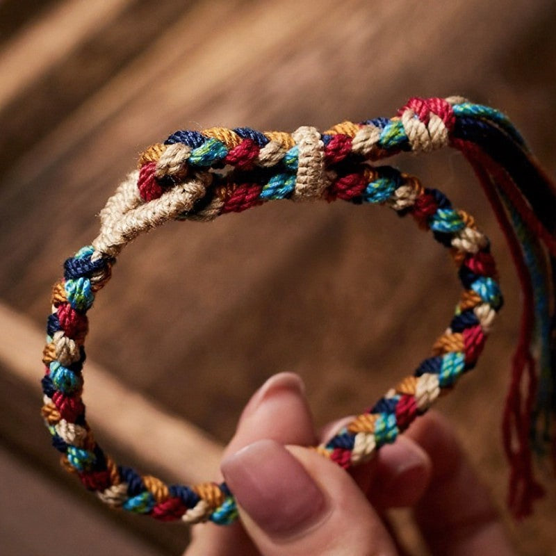 Buddha Stones Hand-Woven Multicolor Tibetan Luck Rope Bracelet - image 3
