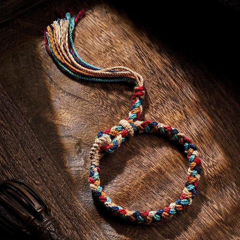Buddha Stones Hand-Woven Multicolor Tibetan Luck Rope Bracelet - image 1