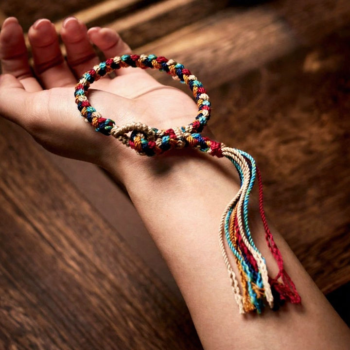 Buddha Stones Hand-Woven Multicolor Tibetan Luck Rope Bracelet - image 4