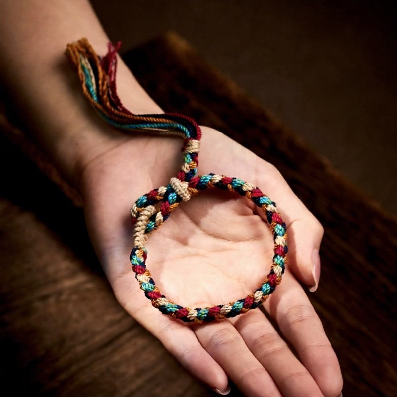Buddha Stones Hand-Woven Multicolor Tibetan Luck Rope Bracelet - image 6