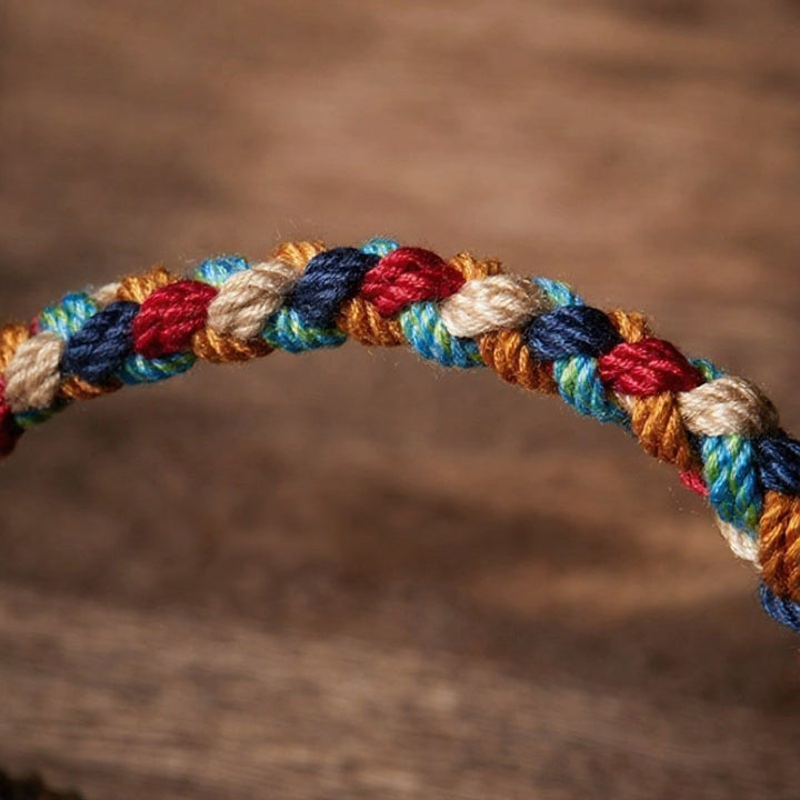 Buddha Stones Hand-Woven Multicolor Tibetan Luck Rope Bracelet - image 9