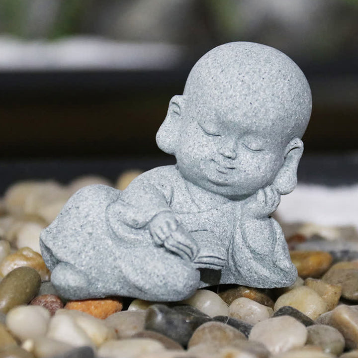 Buddha Stones Meditation Prayer Monk Buddha Statue Serenity Home Decoration - image 0