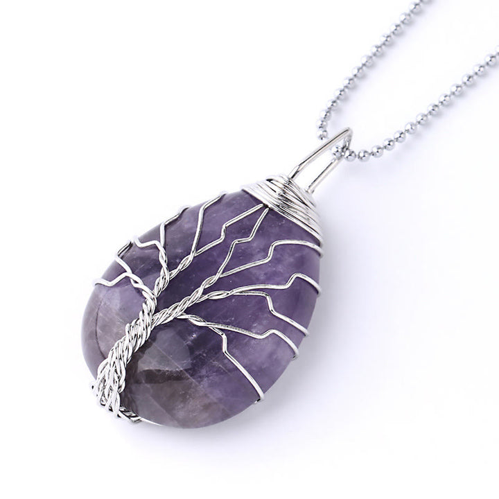 Buddha Stones Natural Quartz Crystal Tree Of Life Healing Energy Necklace Pendant - image 38