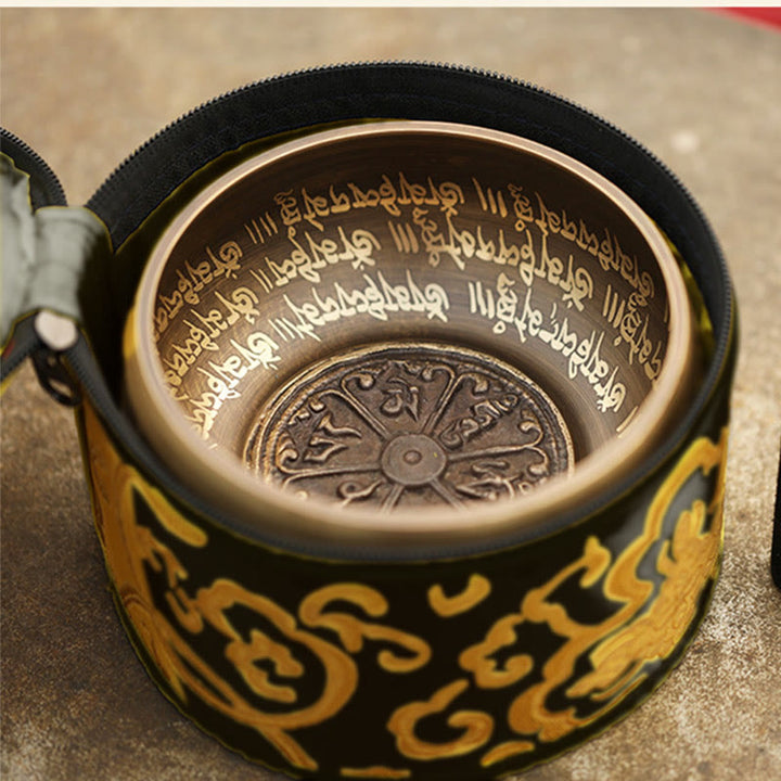 Buddha Stones Tibetan Meditation Sound Bowl Handcrafted for Healing and Mindfulness Singing Bowl Set - image 5