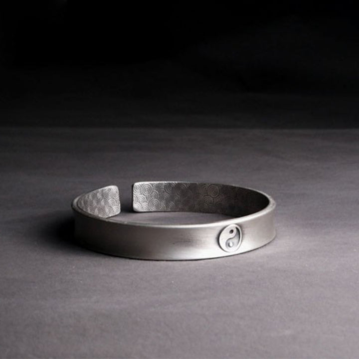 999 Sterling Silver Yin Yang Auspicious Clouds Balance Harmony Bracelet - image 7