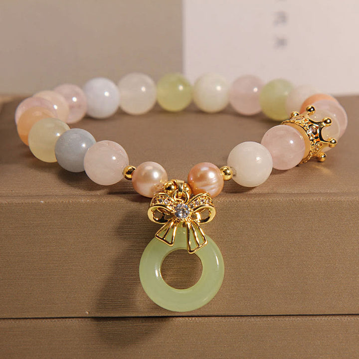 Buddha Stones Morganite Peace Buckle Jade Confidence Bracelet