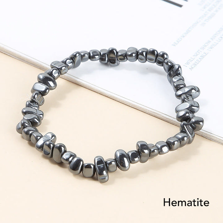 Natural Irregular Shape Crystal Stone Warmth Soothing Bracelet - Hematite(Wrist Circumference: 15-18cm) - image 22
