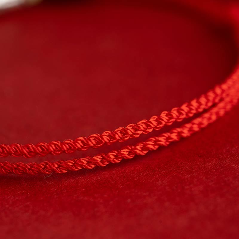 Buddha Stones 925 Sterling Silver Koi Fish Cinnabar Bead Wealth Handcrafted Braided Bracelet Anklet - image 7