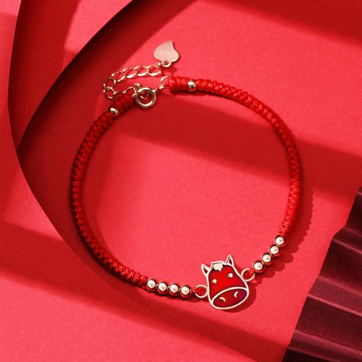 Buddha Stones 925 Sterling Silver Chinese Zodiac Luck Faith Discolor Red String Bracelet - Horse(Wrist Circumference 15-18cm) - image 14