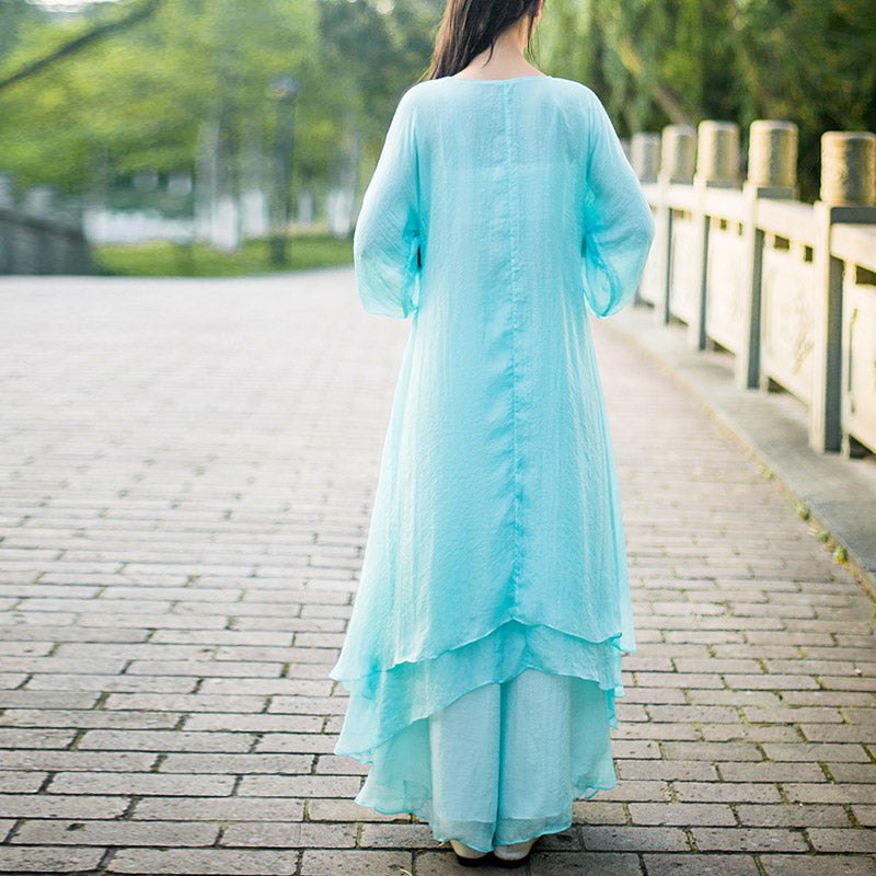 Buddha Stones 3Pcs Yoga Chiffon Clothing Uniform Meditation Zen Practice Women's Set - image 4