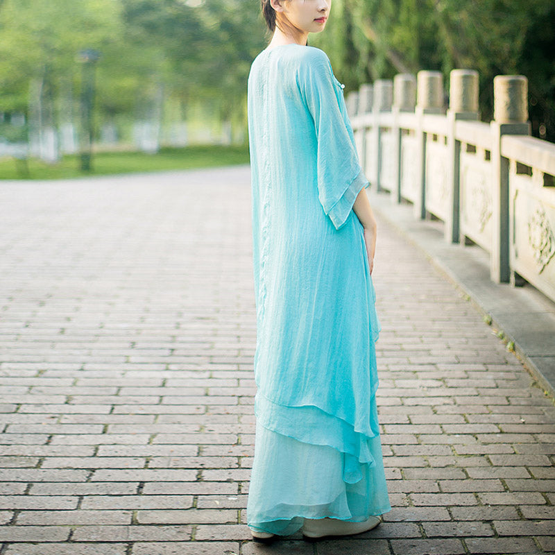 Buddha Stones 3Pcs Yoga Chiffon Clothing Uniform Meditation Zen Practice Women's Set - image 14