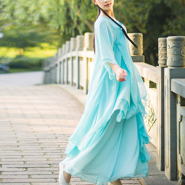 Buddha Stones 3Pcs Yoga Chiffon Clothing Uniform Meditation Zen Practice Women's Set - image 12