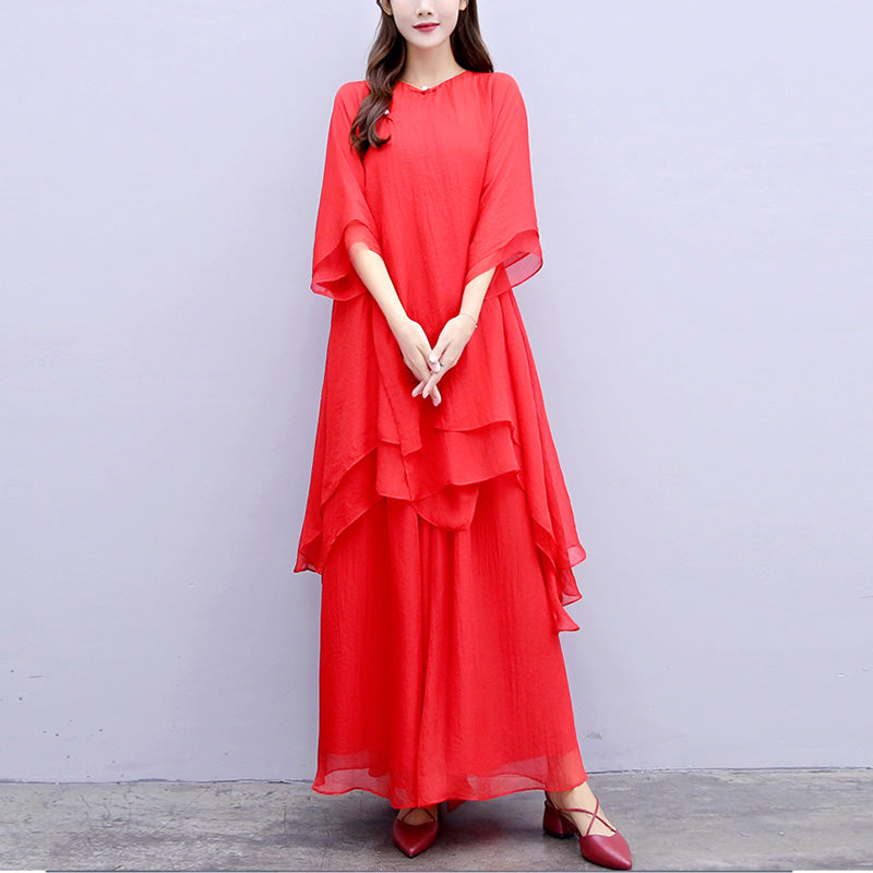 Buddha Stones 3Pcs Yoga Chiffon Clothing Uniform Meditation Zen Practice Women's Set - image 29