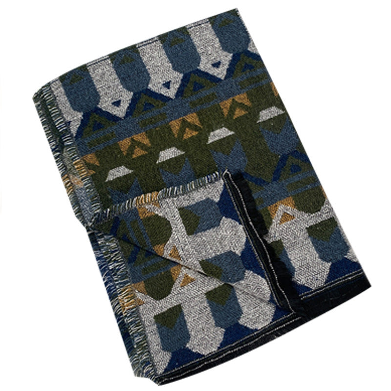 Buddha Stones Tibetan Shawl Classic Geometry Pattern Winter Cozy Travel Scarf Wrap - image 14