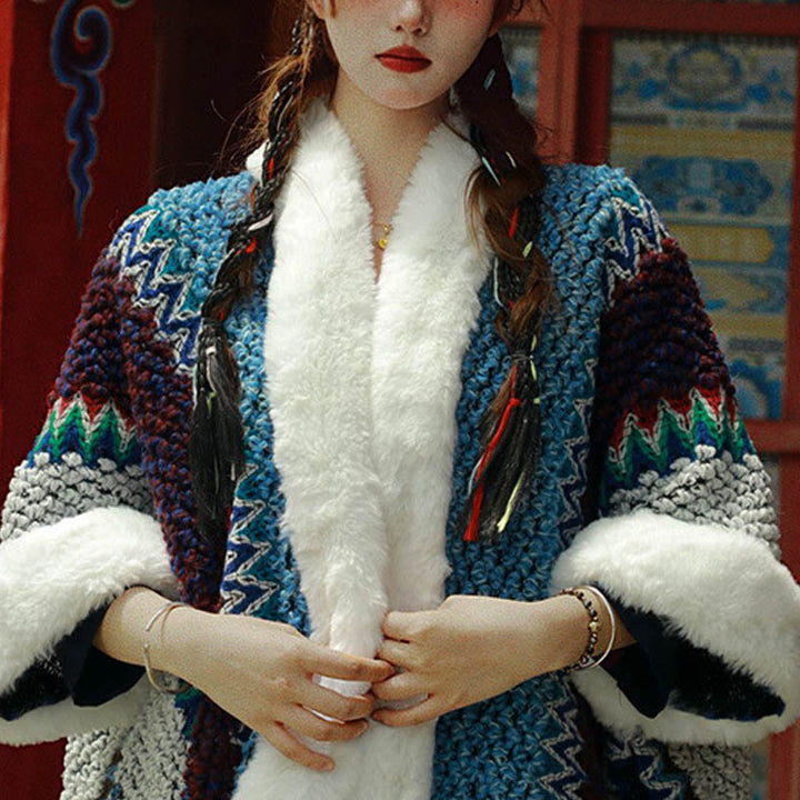 Buddha Stones Tibetan Multicolored Striped Shawl Winter Cozy Travel Scarf Wrap - image 34