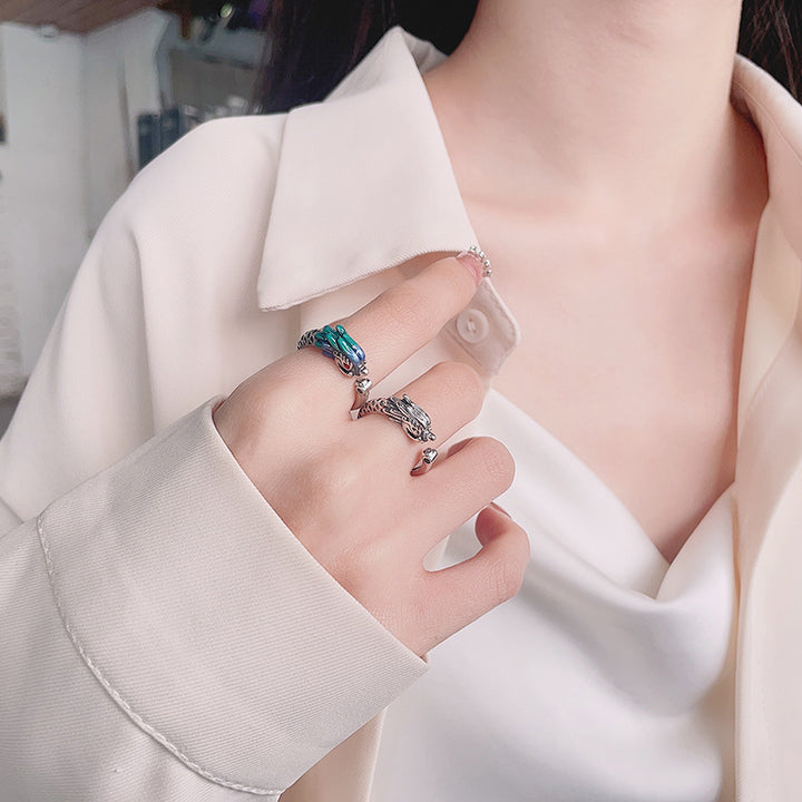 Buddha Stones 925 Sterling Silver Year Of The Dragon Luck Protection Adjustable Metal Ring - image 7