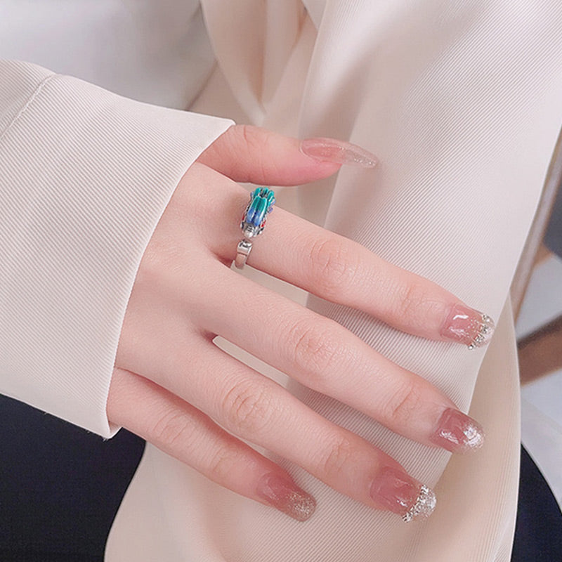 Buddha Stones 925 Sterling Silver Year Of The Dragon Luck Protection Adjustable Metal Ring - image 6