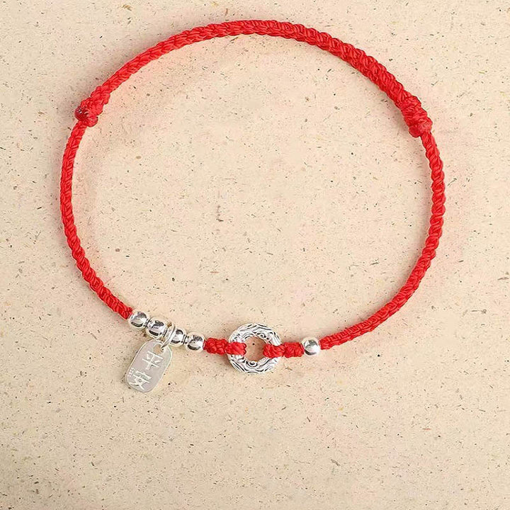 Buddha Stones 925 Sterling Silver Auspicious Clouds Peace Buckle Safe And Sound Bracelet Anklet - image 14