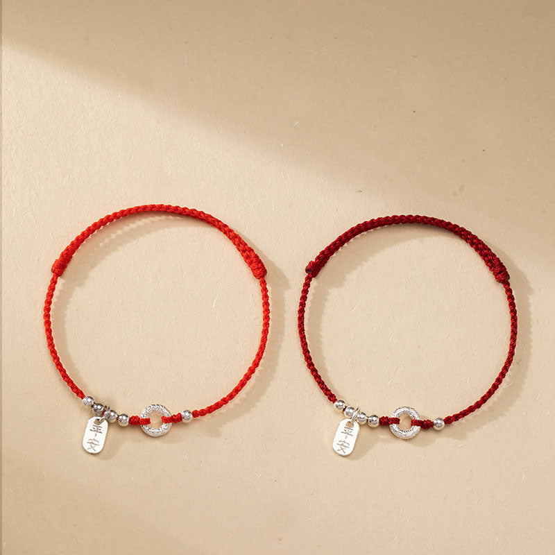 Buddha Stones 925 Sterling Silver Auspicious Clouds Peace Buckle Safe And Sound Bracelet Anklet - image 17