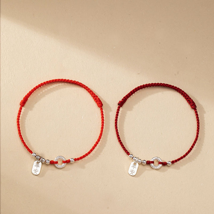 Buddha Stones 925 Sterling Silver Auspicious Clouds Peace Buckle Safe And Sound Bracelet Anklet - image 17