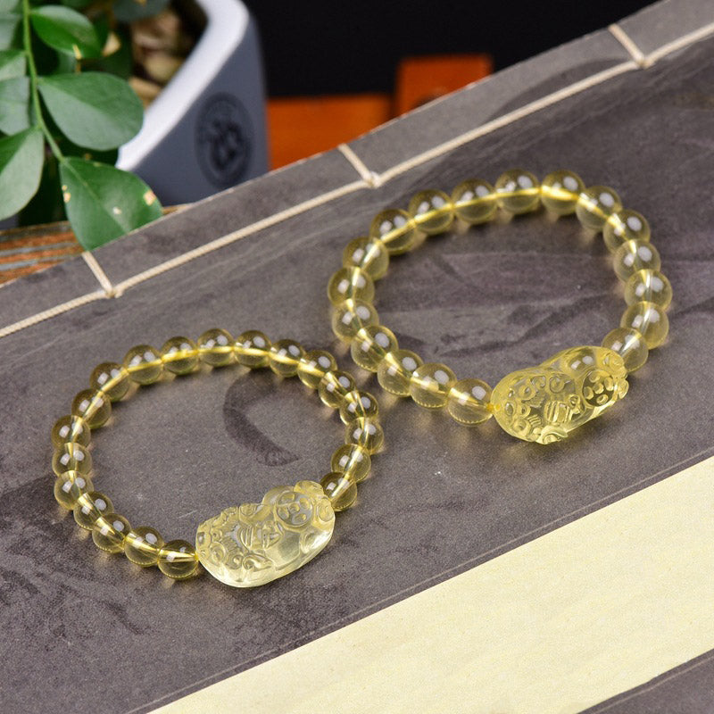 Buddha Stones FengShui Citrine PiXiu Wealth Bracelet - image 5