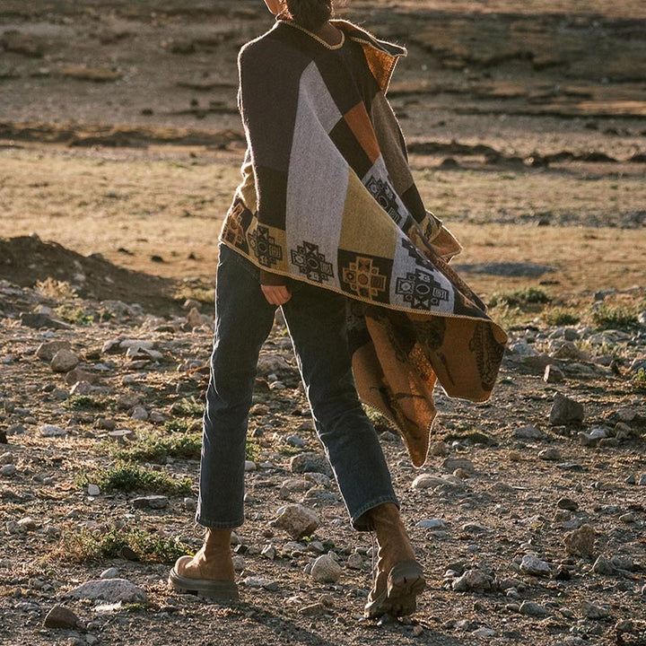 Buddha Stones Tibetan Shawl Deer Vase Geometric Shapes Winter Cozy Travel Scarf Wrap - image 5